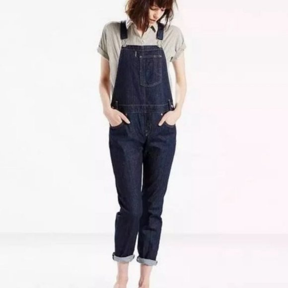 Levi's Pants - Levi’s Denim Jean Heritage Relaxed Overalls Size Medium Blue Cotton Dungaree